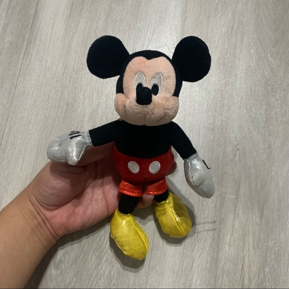 TY Mickey Mouse Beanie Baby Gold Shiny Plush Toy